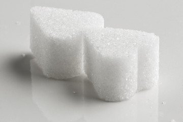 White Sugar in heart shape.