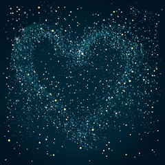 Night sky with star heart