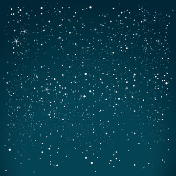 Night sky with stars and snow