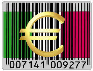 Italy euro money national emblem currency barcode
