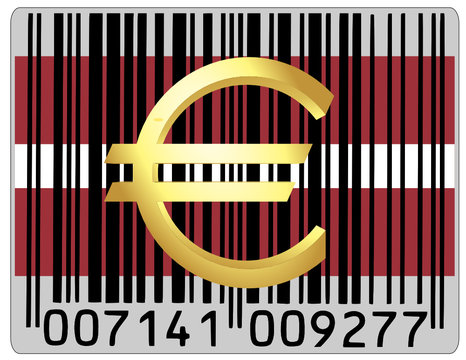 Latvia euro money national emblem currency barcode