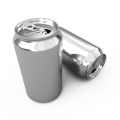 the blank beer can on white