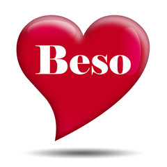 Corazon brillante texto Beso