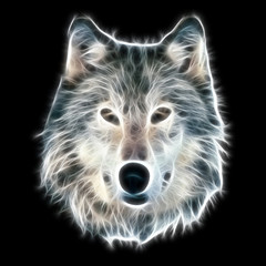 Fractal Wolf Illustration