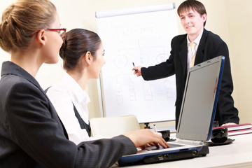 Business people working in an office