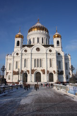 Fototapeta na wymiar Moscow. Christ the Saviour Cathedral and the Patriarchal Bridge.