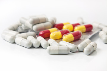 medical tablets isolated in white