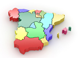 Three-dimensional map of Spain. 3d