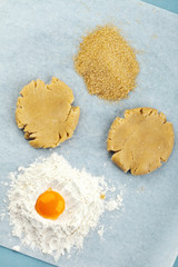 Baking ingredients for shortcrust pastry