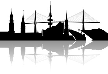 Silhouette Skyline Hamburg © dipego