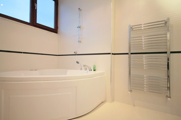 Bathroom with towel heater