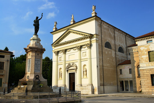 villaverla piazza chiesa statua provincia di vicenza