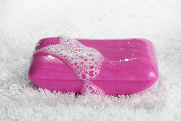 Obraz na płótnie Canvas pink soap bar
