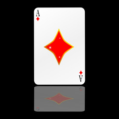 Obraz premium ace diamond card on black backgorund