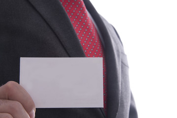 business man showing business card