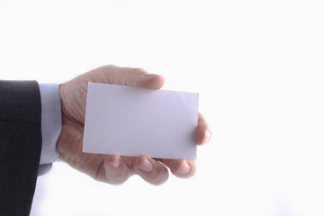 business man showing business card