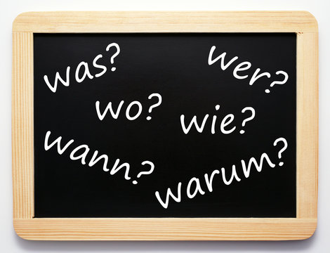 Die 6 W-Fragen - Konzept Tafel