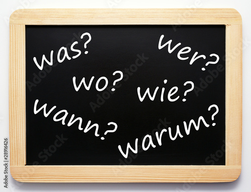 "Die 6 W-Fragen - Konzept Tafel" Stockfotos und lizenzfreie Bilder auf