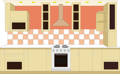 Kitchen furniture. Interior.