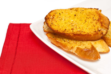 garlic bread against white background