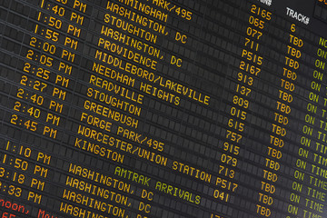 Train Departure and Arrival Display Boston Main Station
