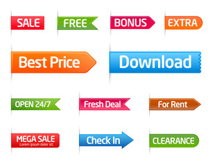 Colorful template labels and stickers