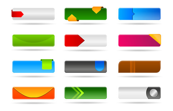 Colorful modern template buttons and banners