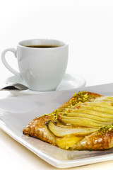Coffee with tasty apple pie