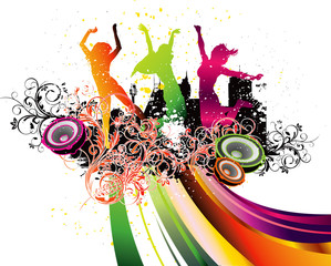 Party Flyer background Illustration vector Disco