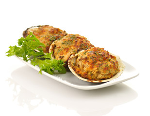 stuffed clams in a plate