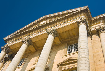 Palace facade with columns in Versailles
