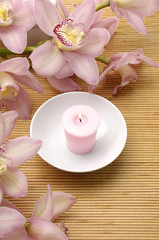 Fototapeta na wymiar Candles and orchid