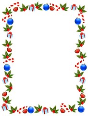 christmas background with bolls and gifts