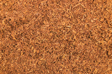 Cut Pipe Tobacco Texture Background, Macro Closeup