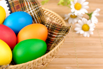 Easter eggs in basket