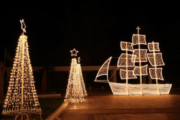 Traditional greek christmas ship