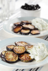 Roasted eggplants with tzatziki