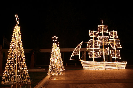 Traditional greek christmas ship