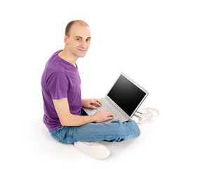 Young man using a laptop