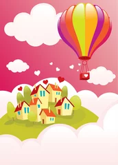  Luchtballon boven de stad © Julia