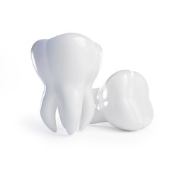 3d tooth on a white background