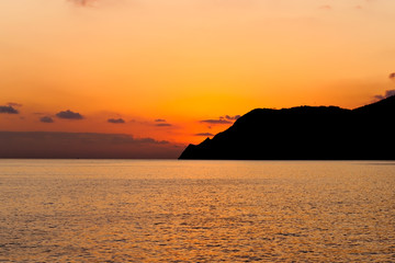 Sunset behind the mountains