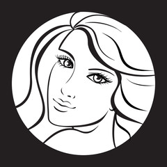beauty girl face. Art vector work illustration