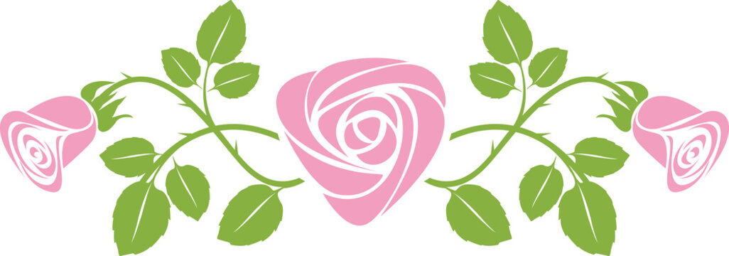 Ornament with roses