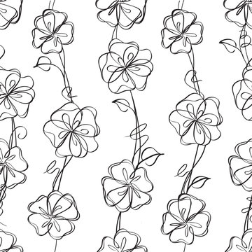 seamless flloral white vector background