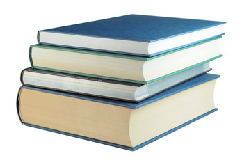 Stack of luxury bound books isolated on white