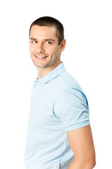 Obraz premium Portrait of happy smiling young man, isolated on white