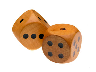 Retro wooden dice