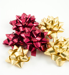 red and gold bows