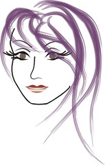 vector face of a beautiful woman